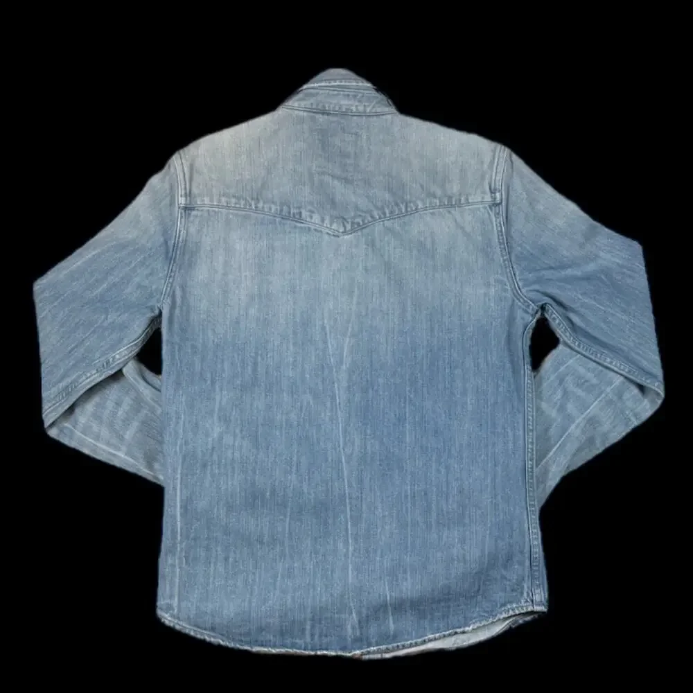 All Saints Long-Sleeve Denim Shirt in Blue | Size M - Picture 2 of 6